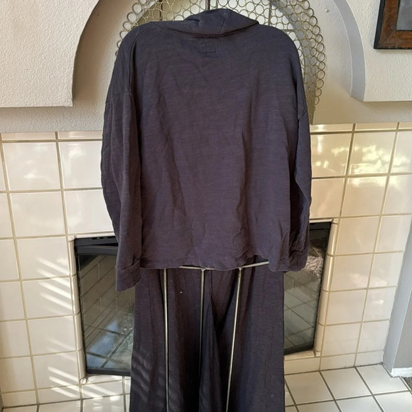 J.Crew Gray / black Vintage Fleece Cotton Terry Turtleneck Sz M - Picture 7 of 13